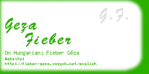 geza fieber business card